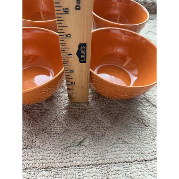 Hobby Lobby Fall 2025 Embossed Pumpkin Orange Cereal/Soup Bowls Set of 4NEW!! - Picture 12 of 14